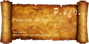 Petrics Ábel névjegykártya