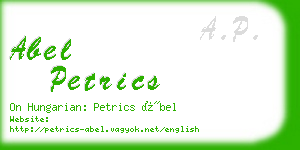 abel petrics business card